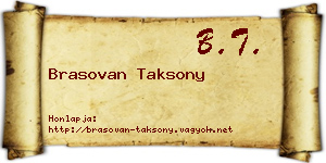 Brasovan Taksony névjegykártya